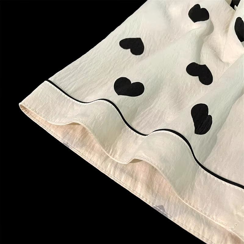 2 Piece Heart Top and Shorts Set