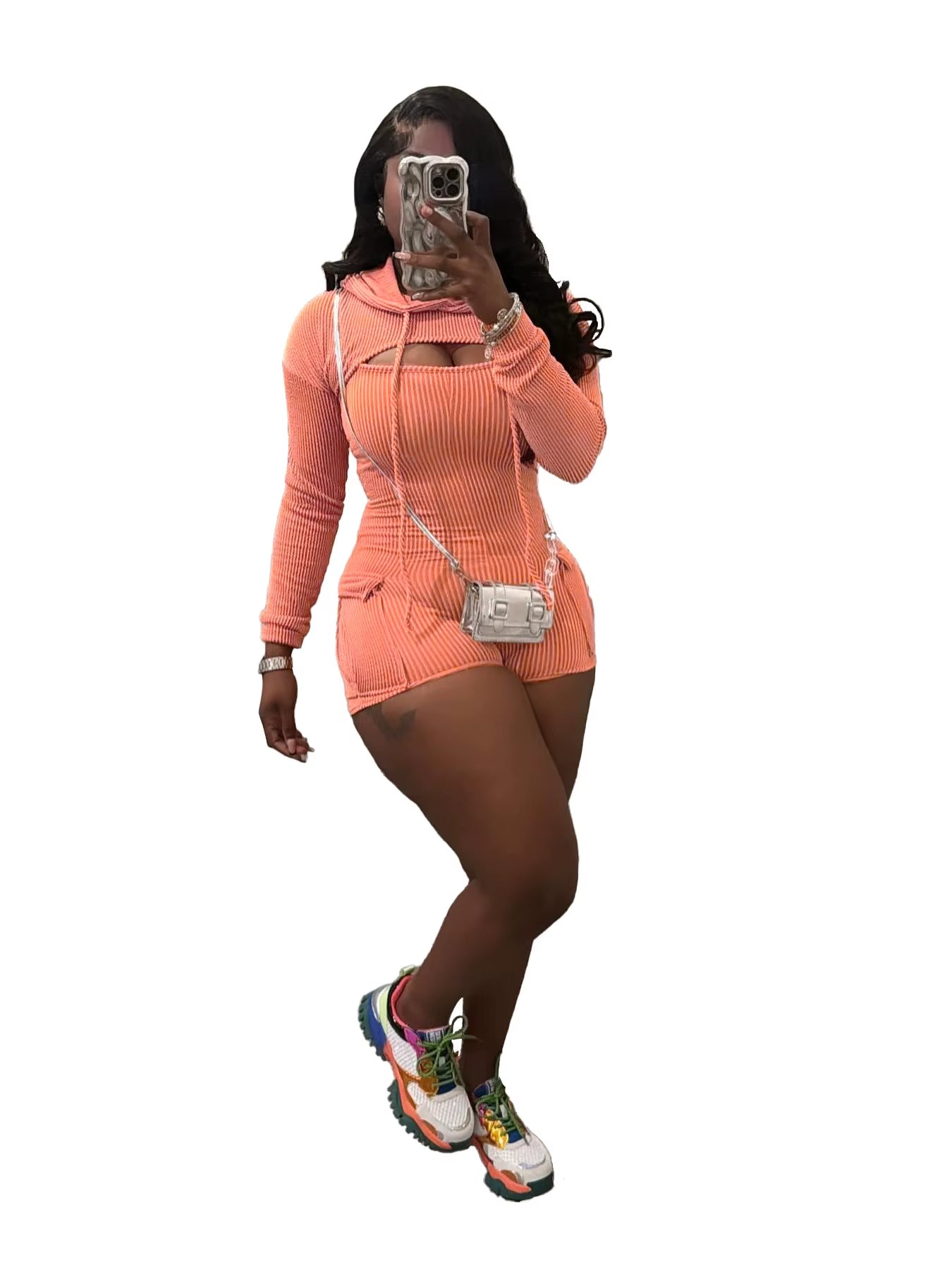 Swagger 2 Piece: Long Sleeve Zip-Up Fitted Romper