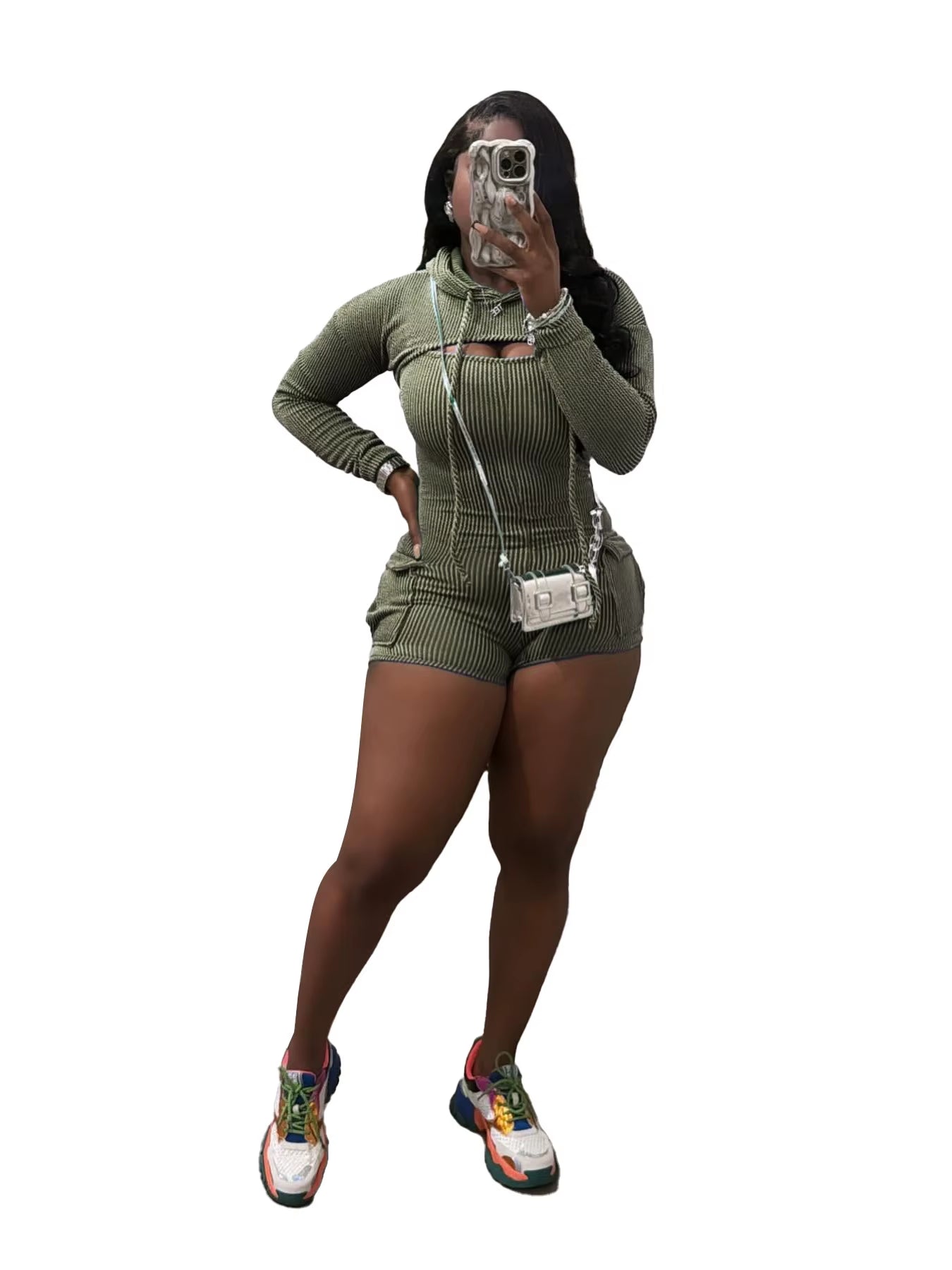 Swagger 2 Piece: Long Sleeve Zip-Up Fitted Romper