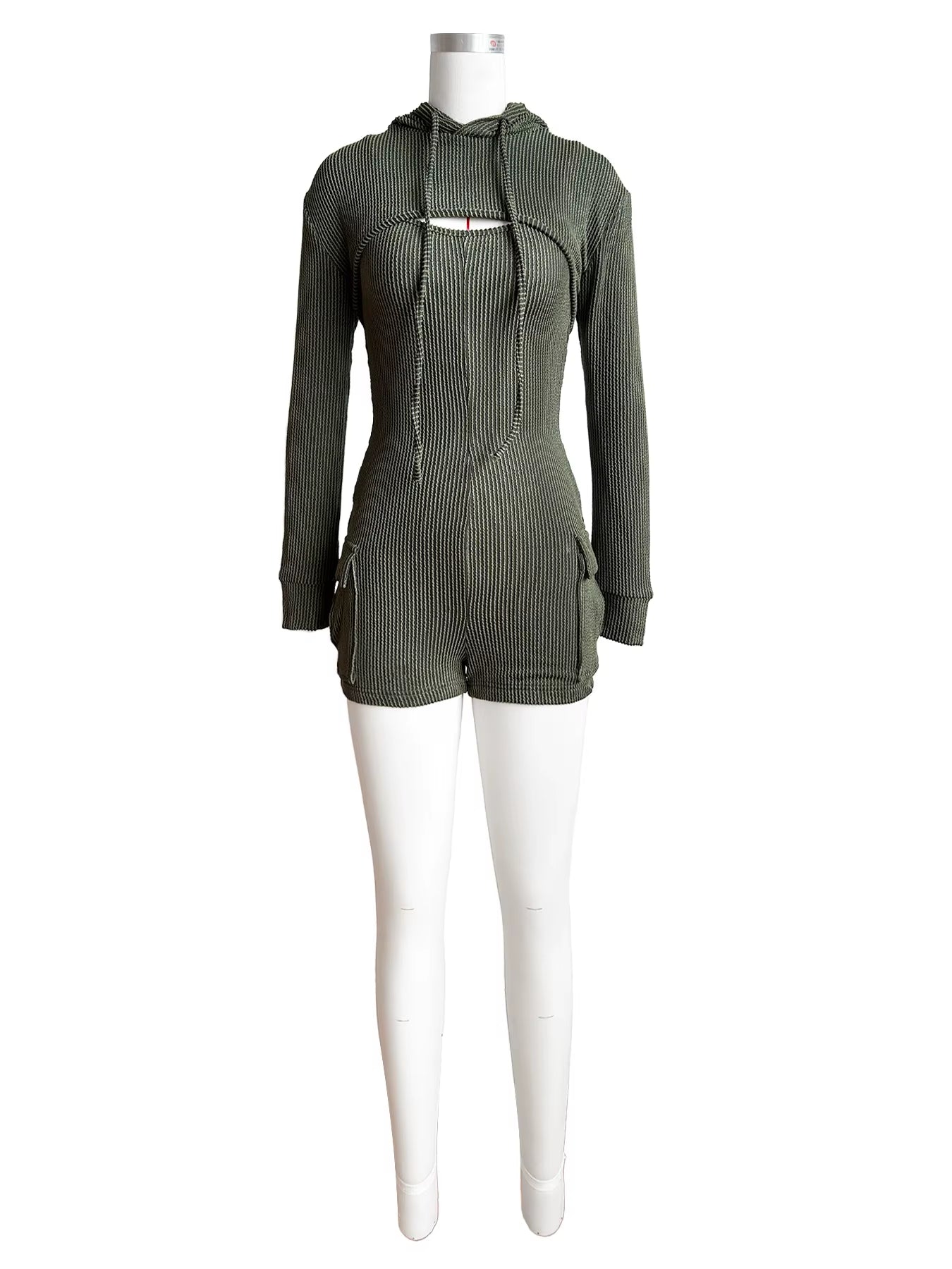 Swagger 2 Piece: Long Sleeve Zip-Up Fitted Romper