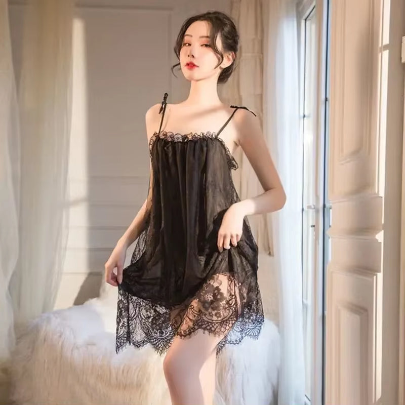 Sexy Lace Spaghetti Strap Nightgown Slip