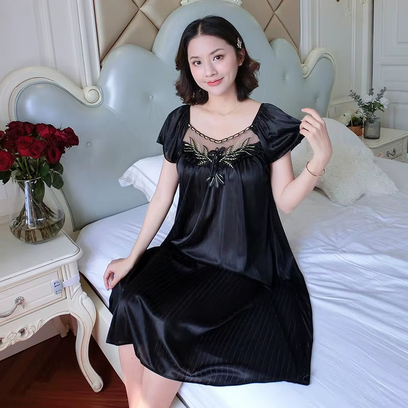 Ice Silk Flowy Nightdress 