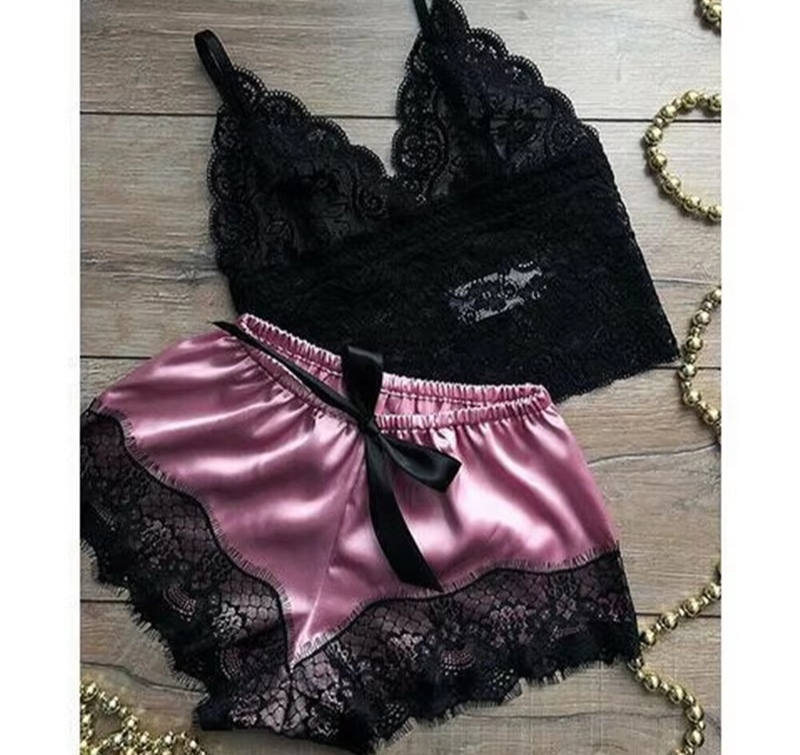 Sexy Velvet Lingerie Set – Women’s Pajama Babydoll with Cami Top and Shorts