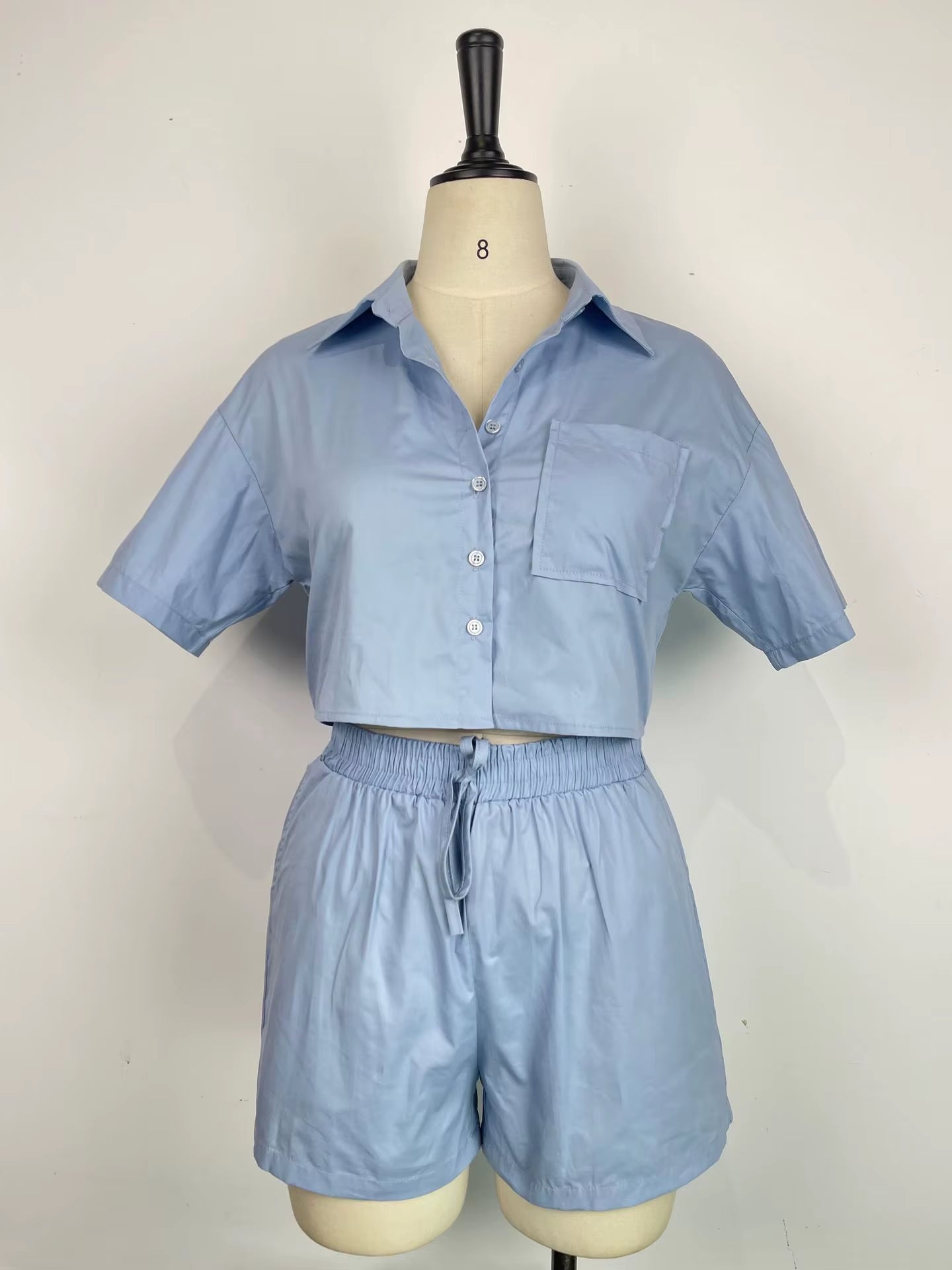 Crop Top 2 Piece Short Set 