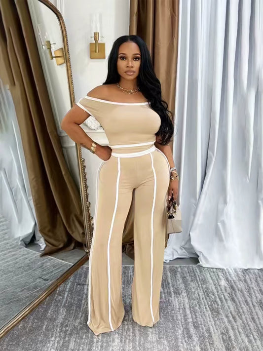 Effortless Luxe: Off-Shoulder 2-Piece Set