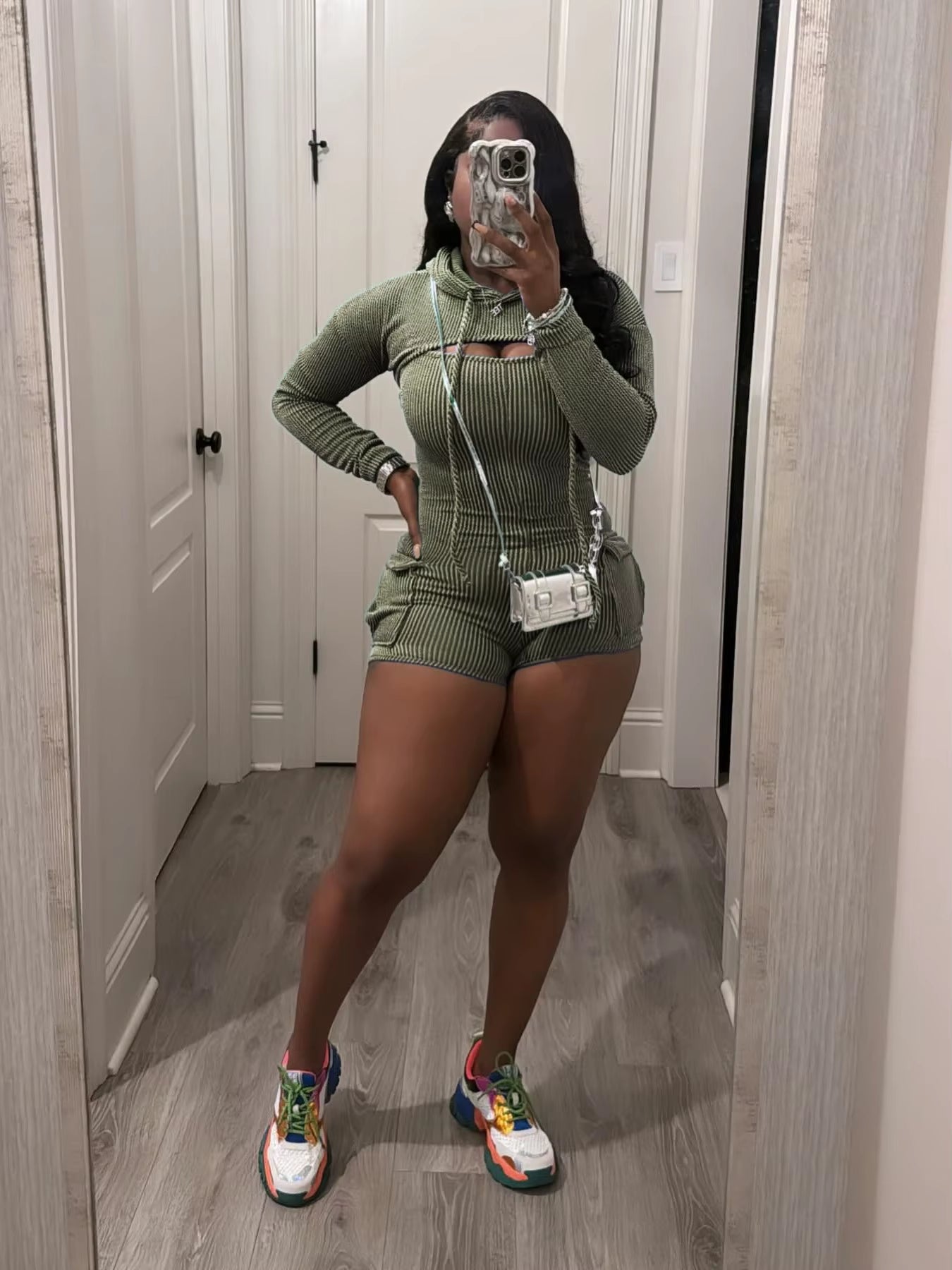 Swagger 2 Piece: Long Sleeve Zip-Up Fitted Romper