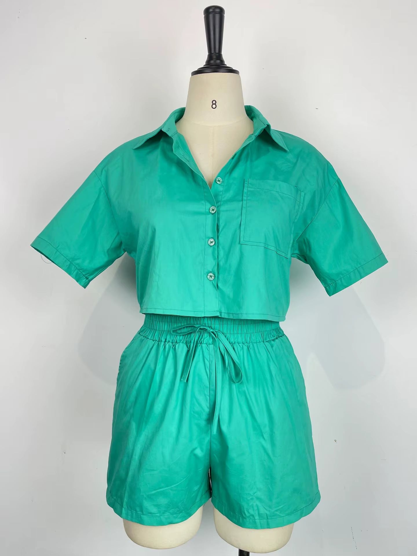 Crop Top 2 Piece Short Set 
