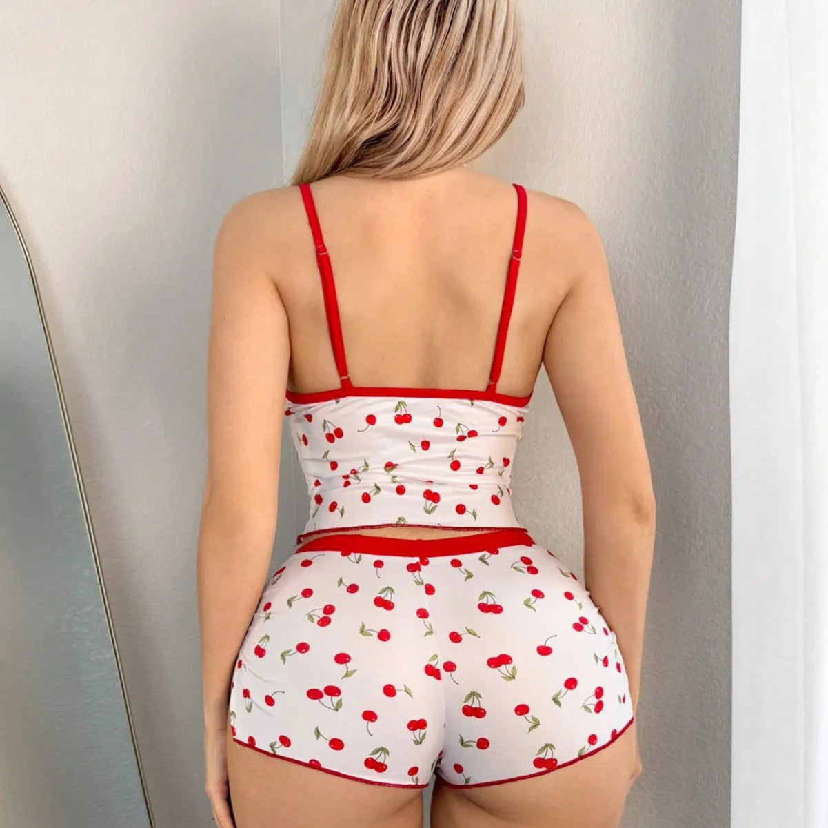 Cherry Sweet: 2-Piece Fruit Print Pajama Set