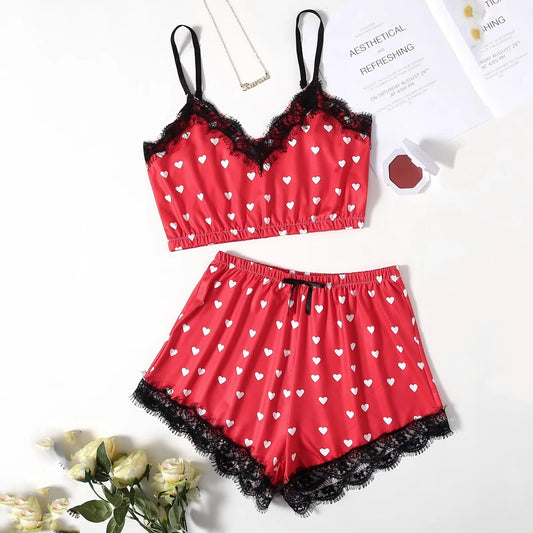 Sexy Women's 2 Piece Heart Lounge Set