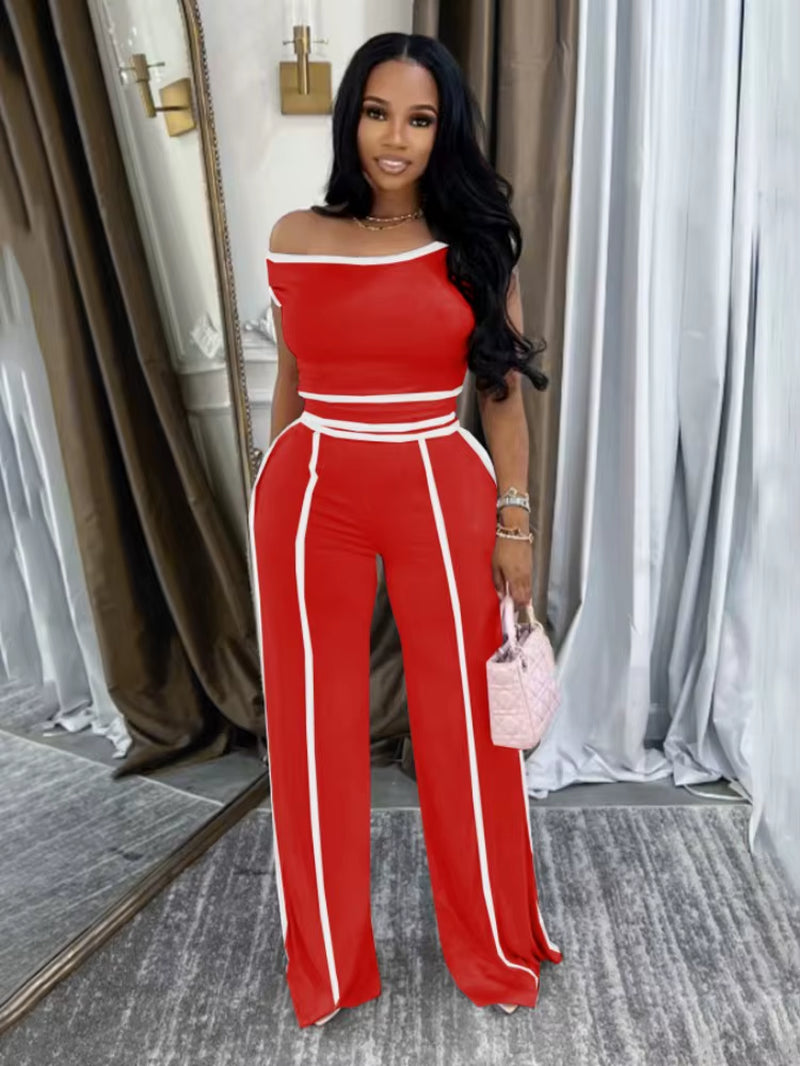 Effortless Luxe: Off-Shoulder 2-Piece Set