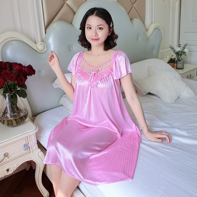 Ice Silk Flowy Nightdress 