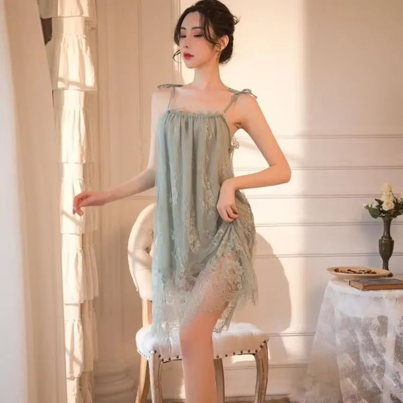 Sexy Lace Spaghetti Strap Nightgown Slip