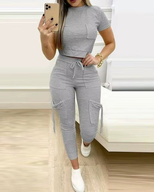 2-Piece Fitted Cargo Jogger Set