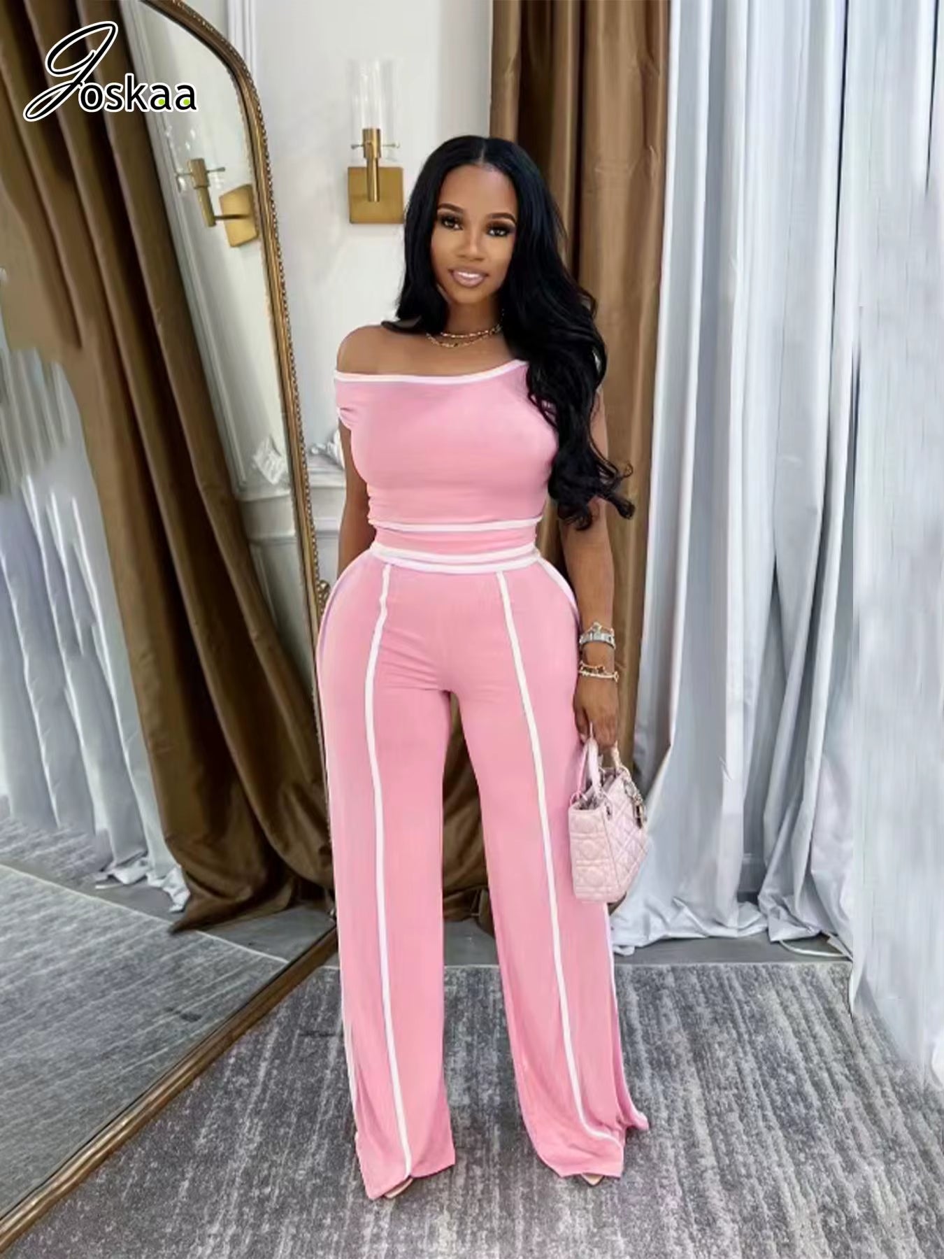 Effortless Luxe: Off-Shoulder 2-Piece Set