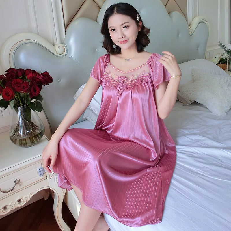 Ice Silk Flowy Nightdress 