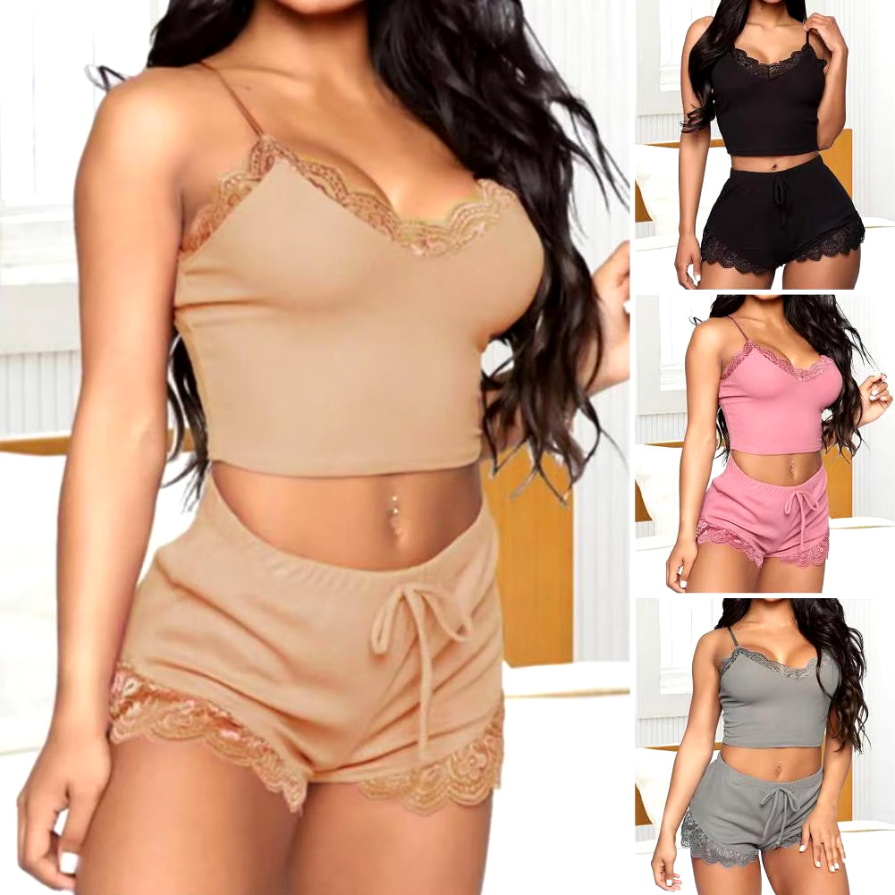 2 Piece Spaghetti Strap Short Set