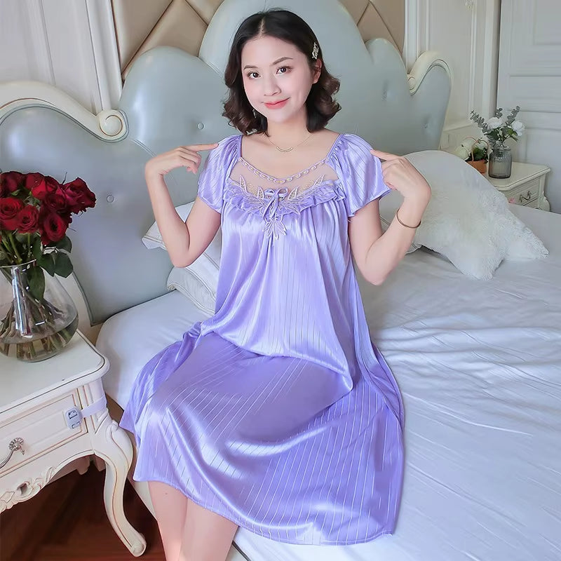 Ice Silk Flowy Nightdress 
